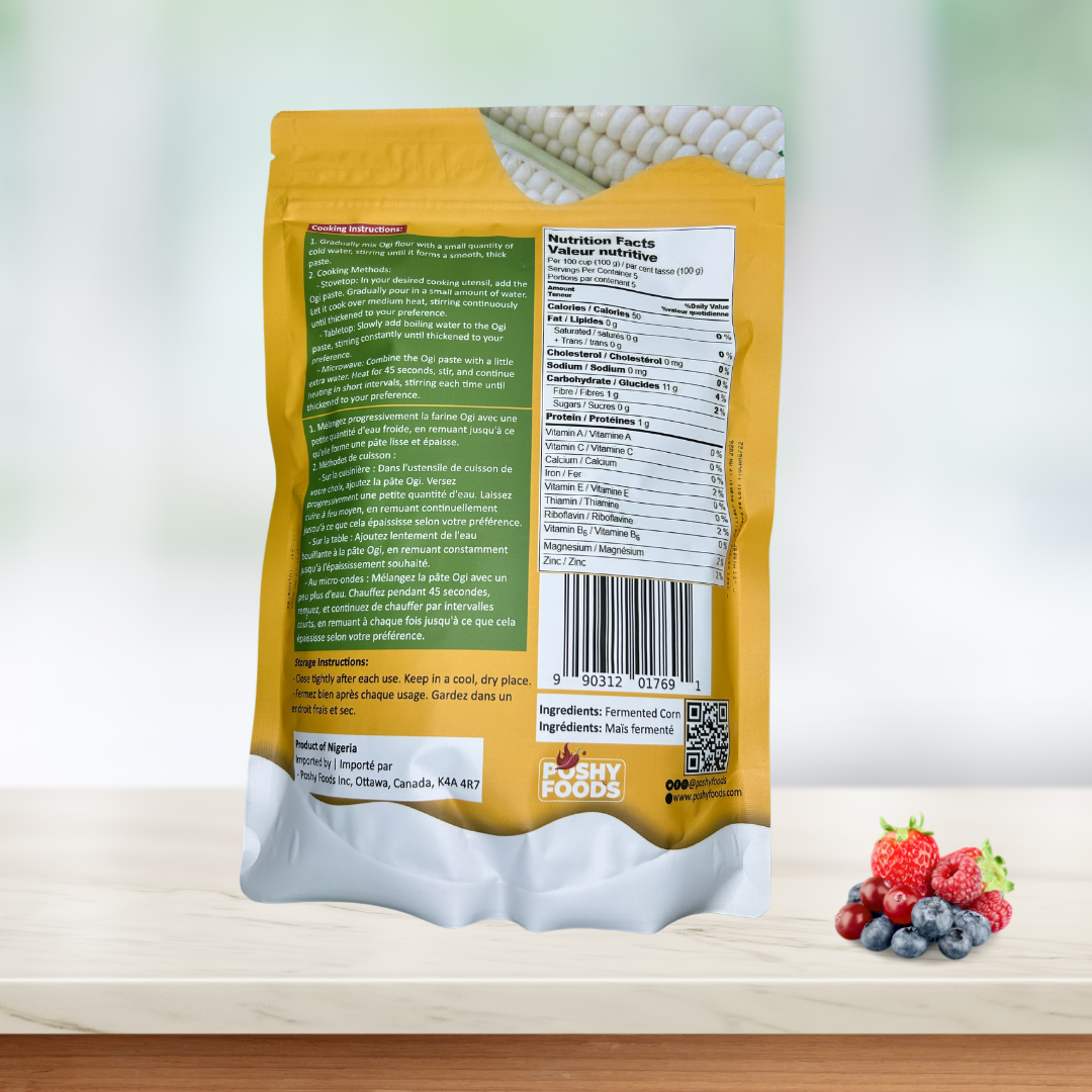 White Ogi (Akamu, Koko) | Organic Fermented Cornmeal Flour | Gut-Friendly Superfood | Gluten-Free| 500g