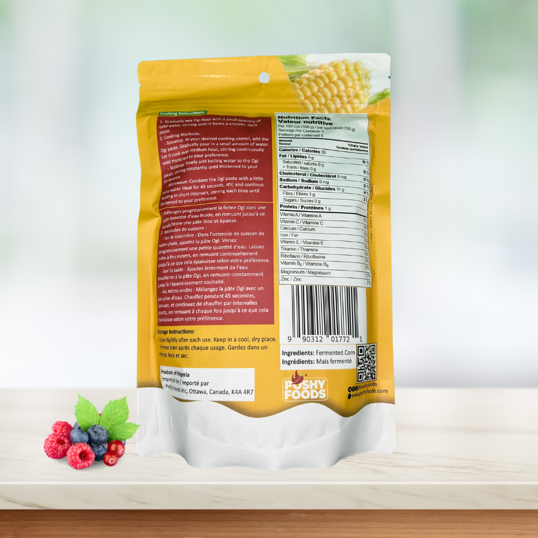 Ogi Yellow (Akamu, Koko) | Organic Fermented Cornmeal Flour | Gut-Friendly Superfood | Gluten-Free | 500g