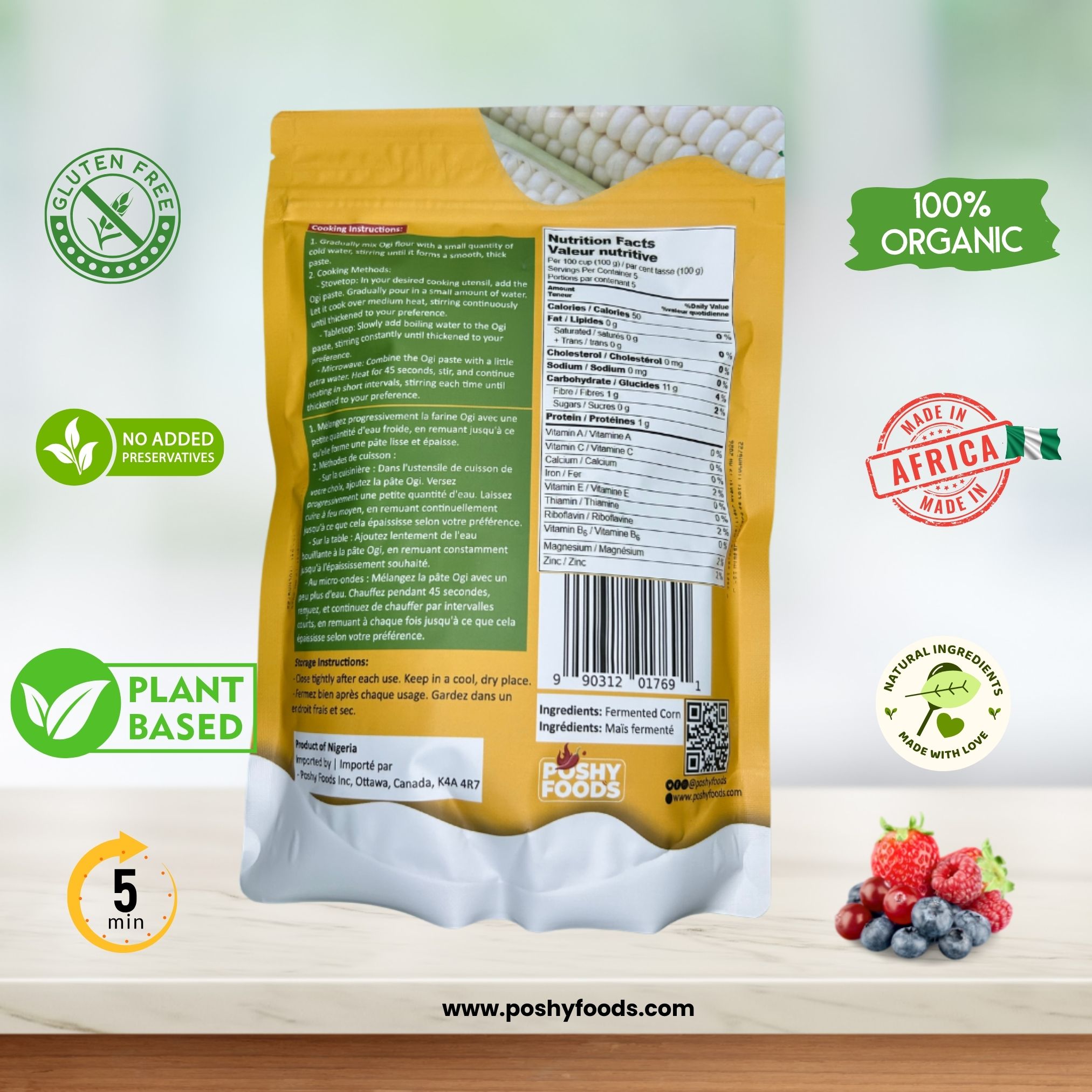 Ogi White (Akamu, Koko) | Organic Fermented Cornmeal Flour | Gut-Friendly Superfood | Gluten-Free - Image 4