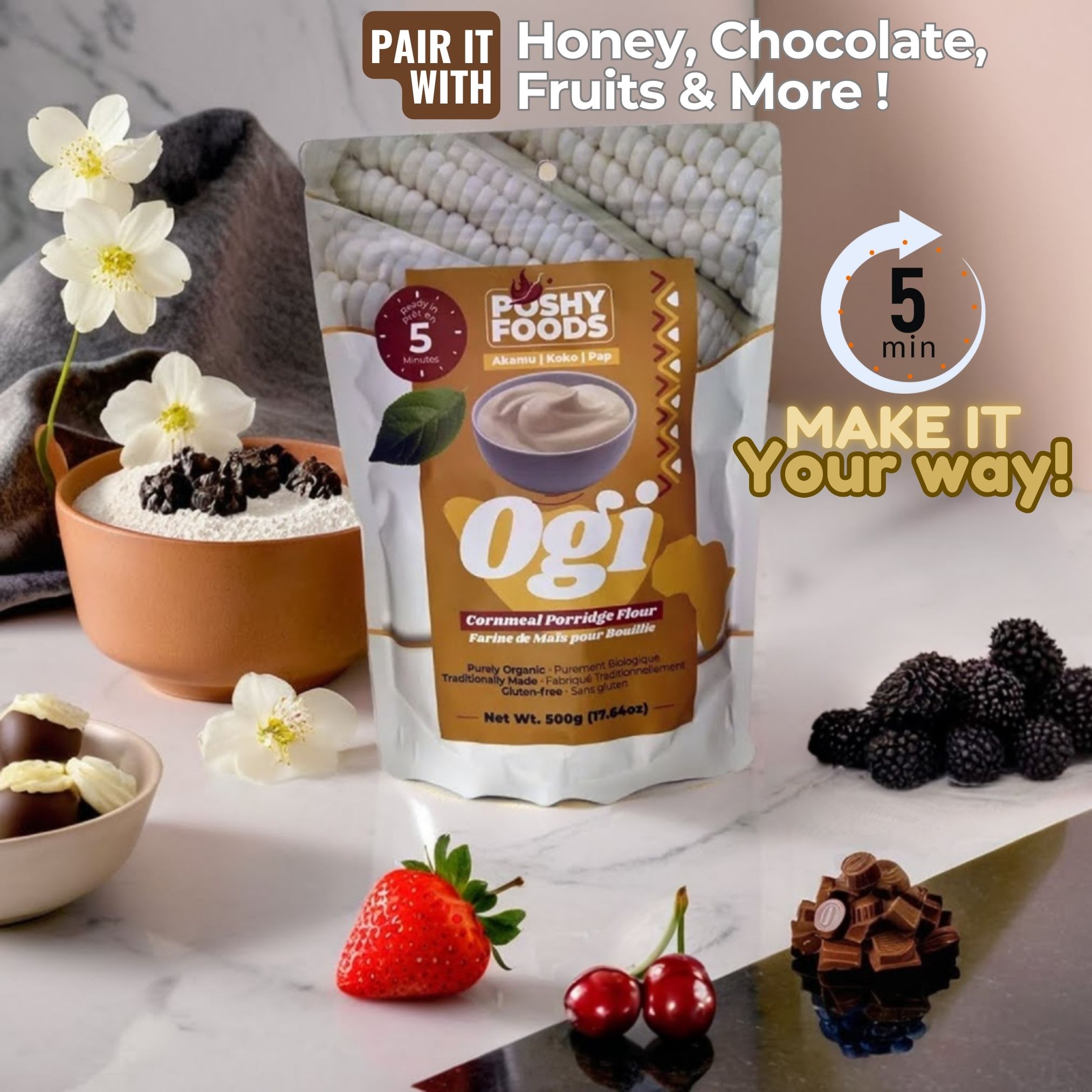 Ogi White (Akamu, Koko) | Organic Fermented Cornmeal Flour | Gut-Friendly Superfood | Gluten-Free - Image 7