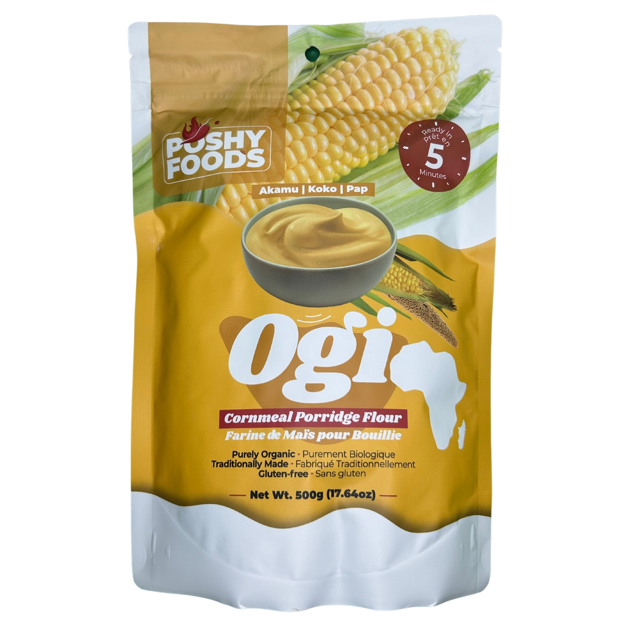 Ogi Yellow (Akamu, Koko) | Organic Fermented Cornmeal Flour | Gut-Friendly Superfood | Gluten-Free | 500g - Image 2